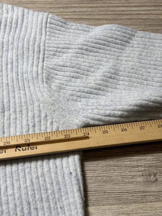 H&M Cozy Blue Ribbed Oversized Turtleneck Sweater Pearl Core Coastal Grandma Chi - Picture 5 of 9